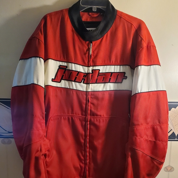 Jordan Red and White Bomber Jacket